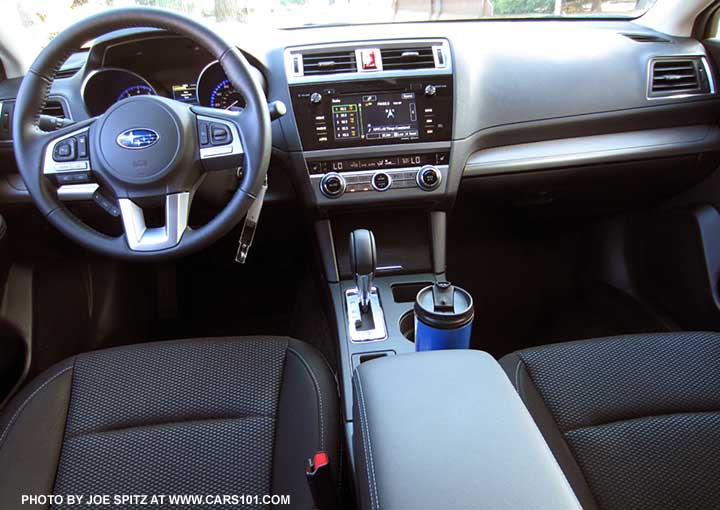 2015 Subaru Outback Premium interior with slate black cloth