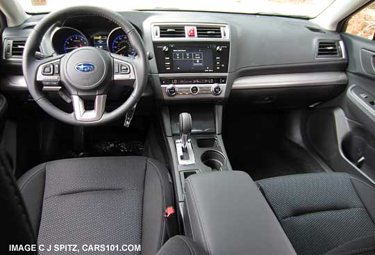 2015 Outback Premium, slate black cloth interior, silver dash trim