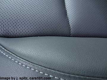 Outback slate black perforated leather, silver stitching
