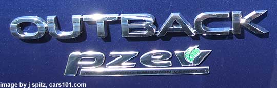 2015 outback 2.5 logo, with PZEV emissions logo