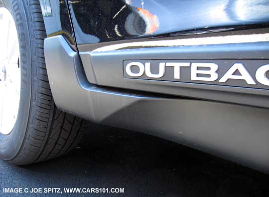 2015 Outback lower cladding with logo. No optional splash guards