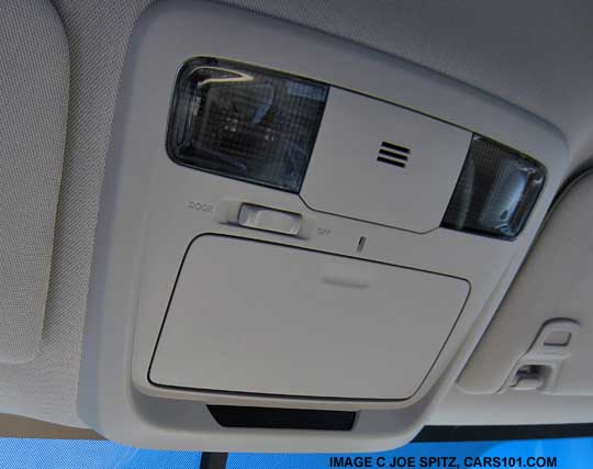2015 Outback overhead console, with 2 map lights, sunglass holder, bluetooth microphone