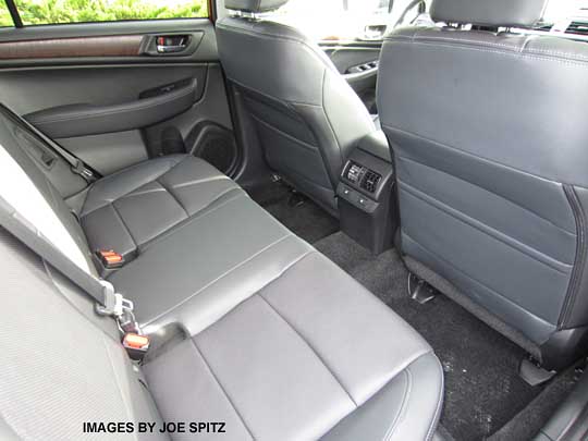 2015 Subaru Outback Limited rear seat, with rear seat ac vents, off black leather shown