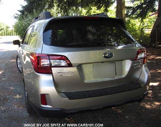 2015 Outback rear view, tungsten metallic color shown