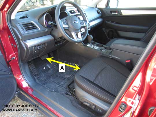 2016 and 2015 Subaru Outback front-back seat measurement