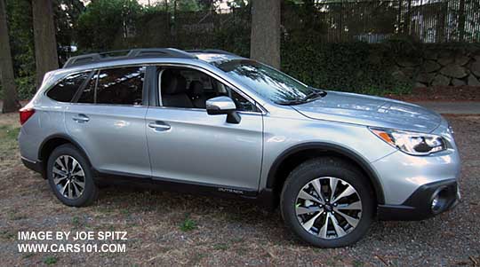 2015 Outback with optional body side moldings, ice silver color shown