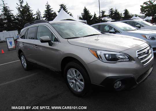 Tungsten Metallic 2015 Outback Premium has the 17" silver alloy wheels