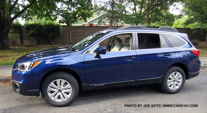 side view 2015 lapis blue pearl Outback Premium