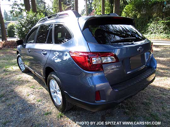 rear view twilight blue 2015 Outback Premium