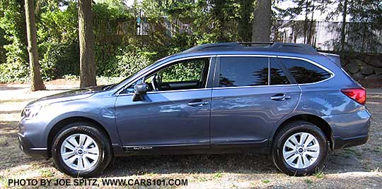 side view twilight blue 2015 Outback Premium