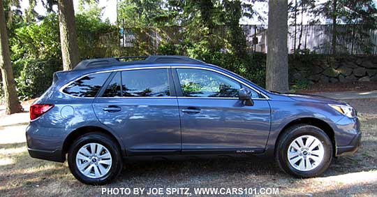 side view twilight blue 2015 Outback Premium