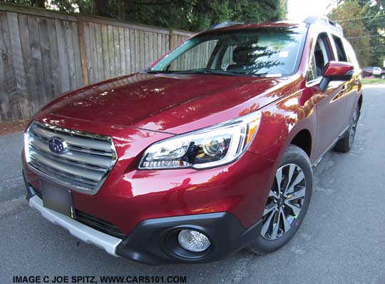 2016, 2015 Outback Limited front view, Venetian Red shown