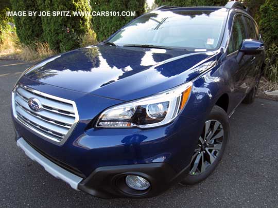 2015 Outback Limited with turn signal mirrors, front under spoiler, fog lights. Lapis Blue Pearl color