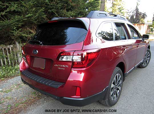 2015 venetian red Outback Limited rear view