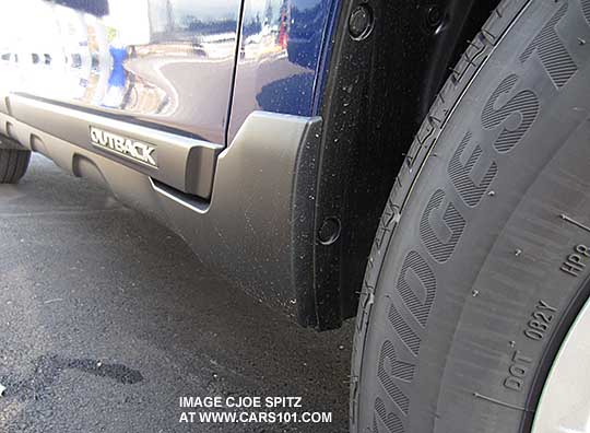 optional front mud flap splash guard on a 2015 Subaru Outback