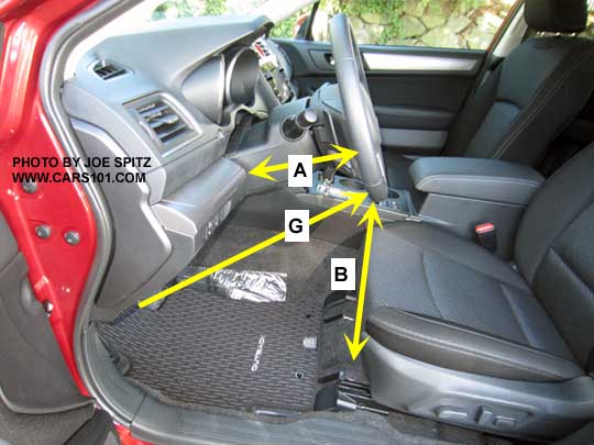 2015 Outback steering wheel telescoping and tilting measurements