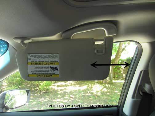 2016 and 2015 Outback sliding sunvisor #1