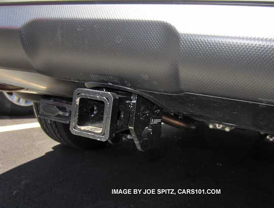 close-up of the optional 2015 Subaru Outback trailer hitch 1 1/4"