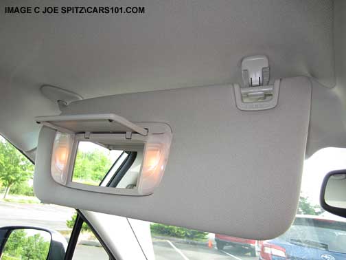 2015 Outback sliding sun visor with illuminated vanity mirror