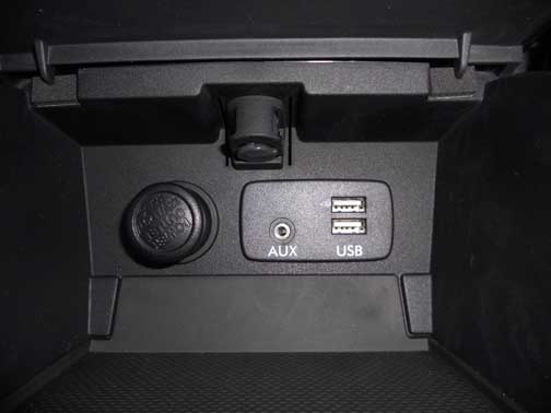 2015 Outback center console with dual USB, 3.5mm aux jack, 12v outlet