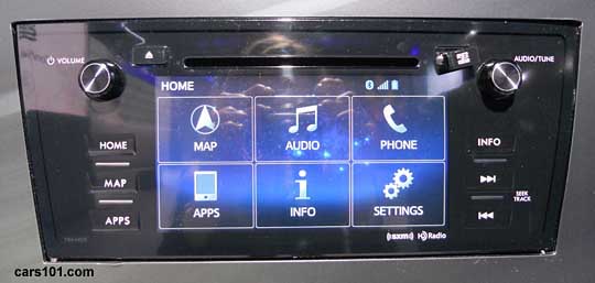 2015 Outback navigation audio system home screen at the NY Auto Show, 4/14