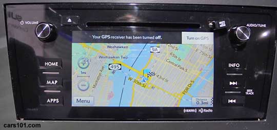 2015 Outback audio system GPS screen at the NY Auto Show, 4/14