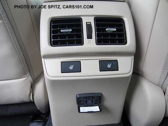 2016 Subaru Outback optional 100w power outlet with open cover. Note the heated rear seats, that means its a Limited.