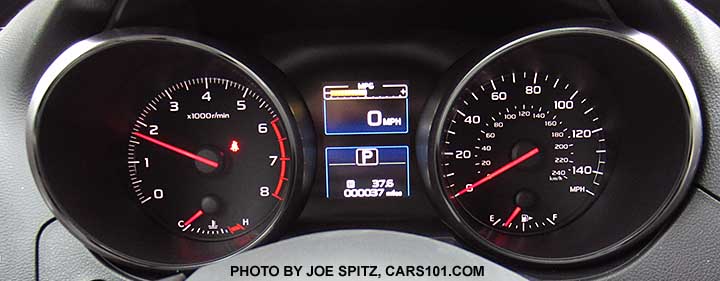 2016 Subaru Outback 2.5i base model dashboard gauges, speedometer to 150mph