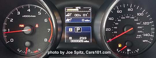 2016 Subaru Outback 2.5i base model dashboard gauges are not electroluminescent.