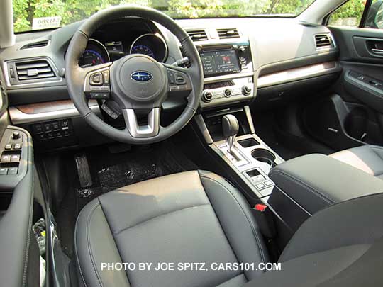 2016 Subaru Outback 2.5i Limited with wood dash trim, off black leather shiown.