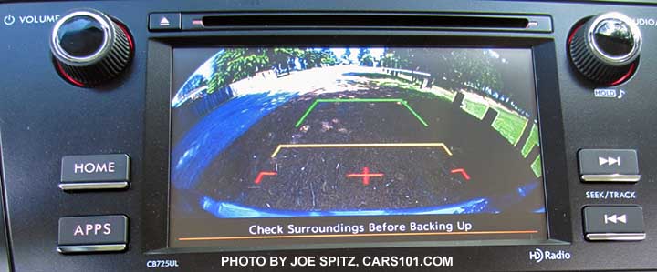 2016 Subaru Outback standard rear view back-up camera shown on the 6.2" audio screen on 2.5i models