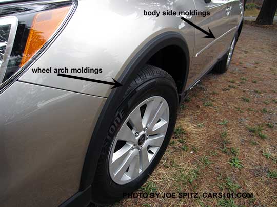 2016 Outback optional black wheel arch moldings and body colored bodyside moldings