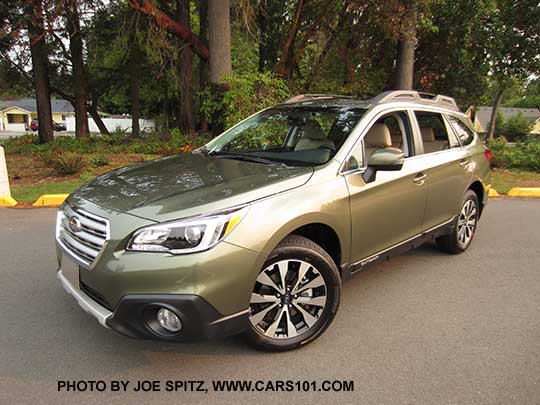 Wilderness Green 2016 Subaru Outback Limited, 18"  alloy wheels.