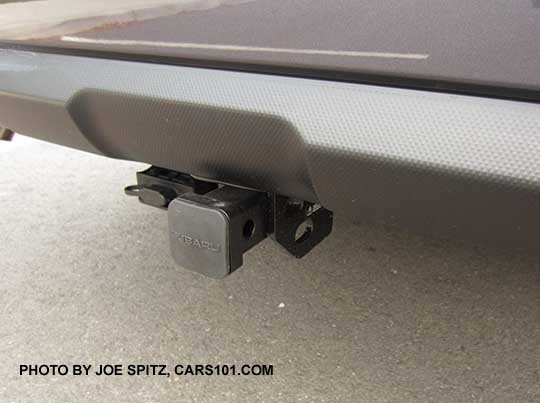 2016 Subaru Outback optional 1.25" trailer hitch with receiver cover and 4 pin connector