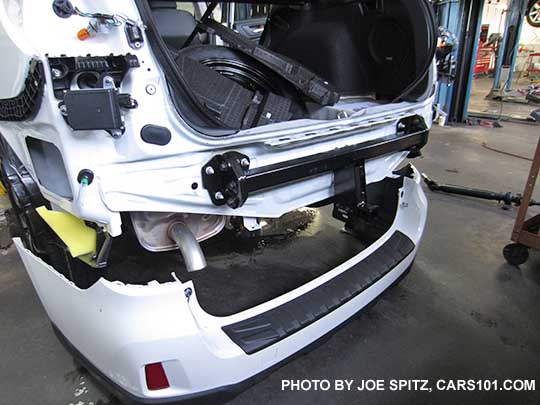 installing the optional trailer hitch on a 2016 Subaru Outback