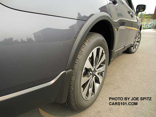 2016 Subaru Outback optional wheel arch molding. Limited shown with 18" alloy wheels