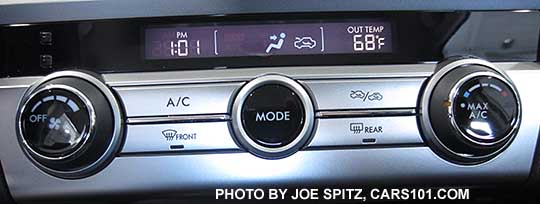 2017 Subaru Outback  2.5i manual heater and ac controls. 4 speed fan.