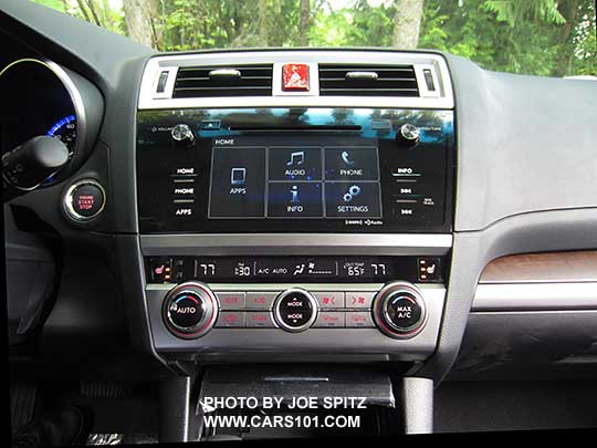 2017 Outback Limited climate control, 7" audio, pushbutton start, metallic and wood dash trim