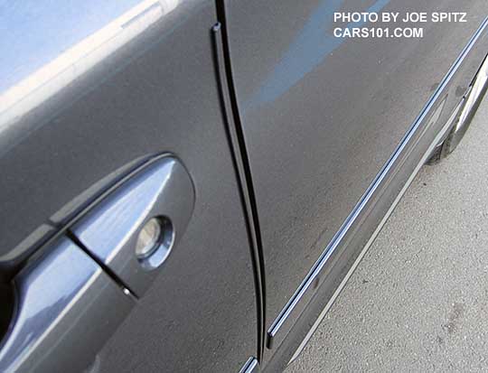 2017 Outback optional door edge guards. Carbide gray car shown.