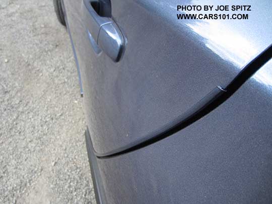 2017 Outback optional door edge guards. Twilight blue car shown.