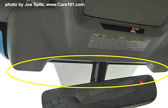2017 Subaru Outback Eyesight overhead console has a large gap not covered by the sun visors which makes driving into the rising or setting sun difficult