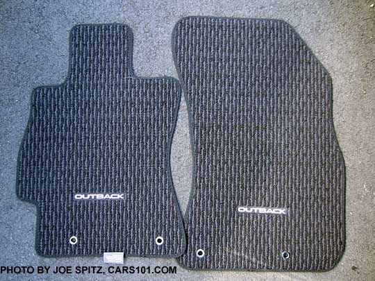 2017 Subaru Outback standard front and rear carpeted floor mats, standard on all models.