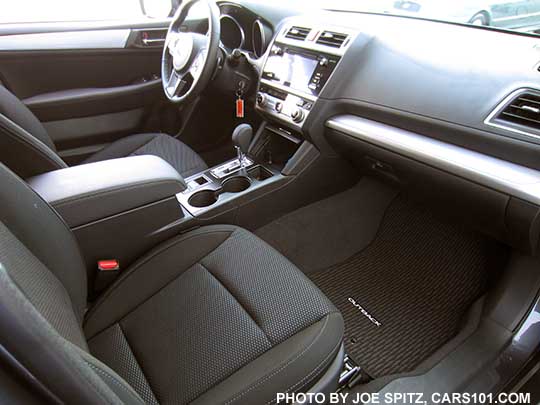 2017 Subaru Outback Premium interior, slate black cloth