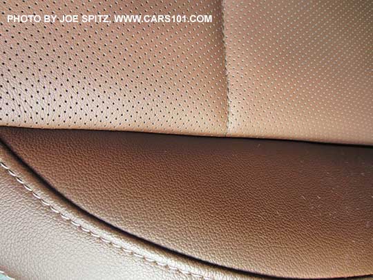 closeup 2017 Outback Touring model Java Brown leather