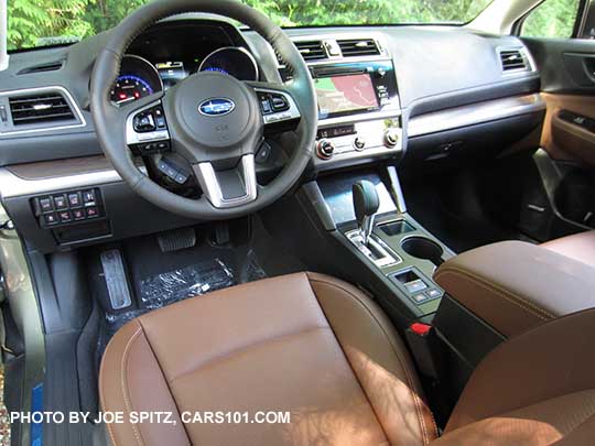 2017 Subaru Outback Touring interior, Java Brown perforated leather trimmed