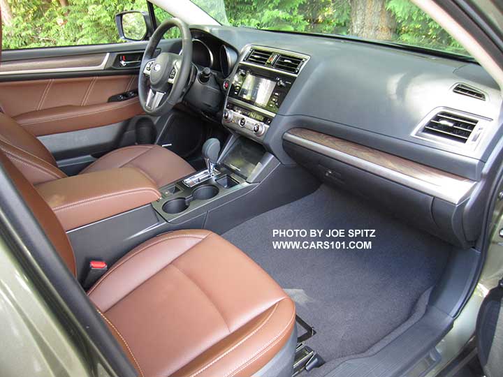 2017 Subaru Outback Touring interior, Java Brown perforated leather trimmed