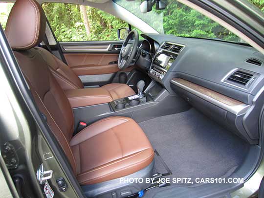 2017 Subaru Outback Touring interior, Java Brown perforated leather trimmed