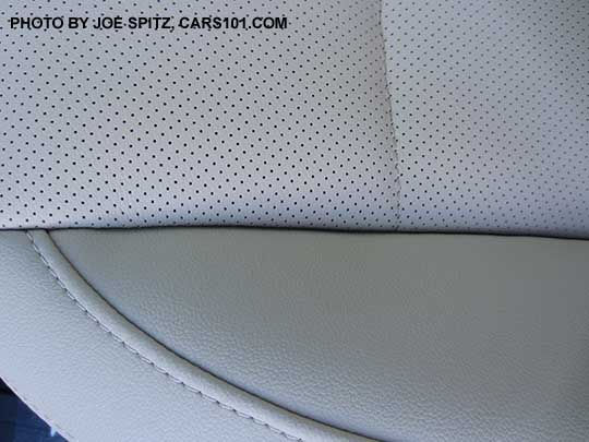 closeup 2017 Subaru Outback warm ivory perforated leather