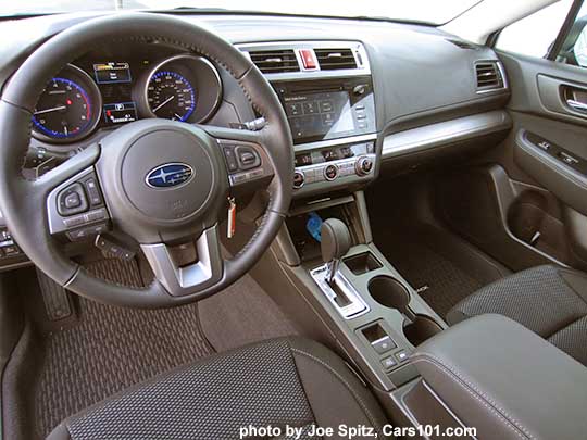 2017 Subaru Outback Premium interior, slate black cloth