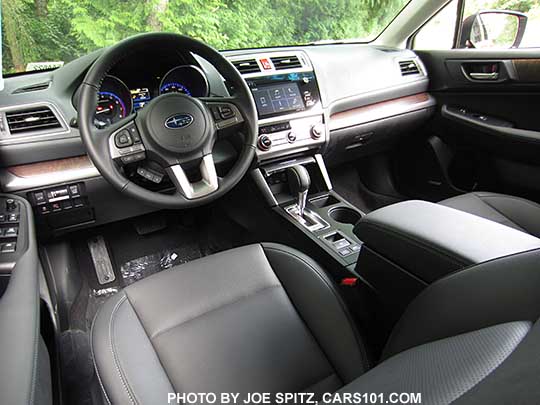 2017 Subaru Outback Limited interior- slate black leather